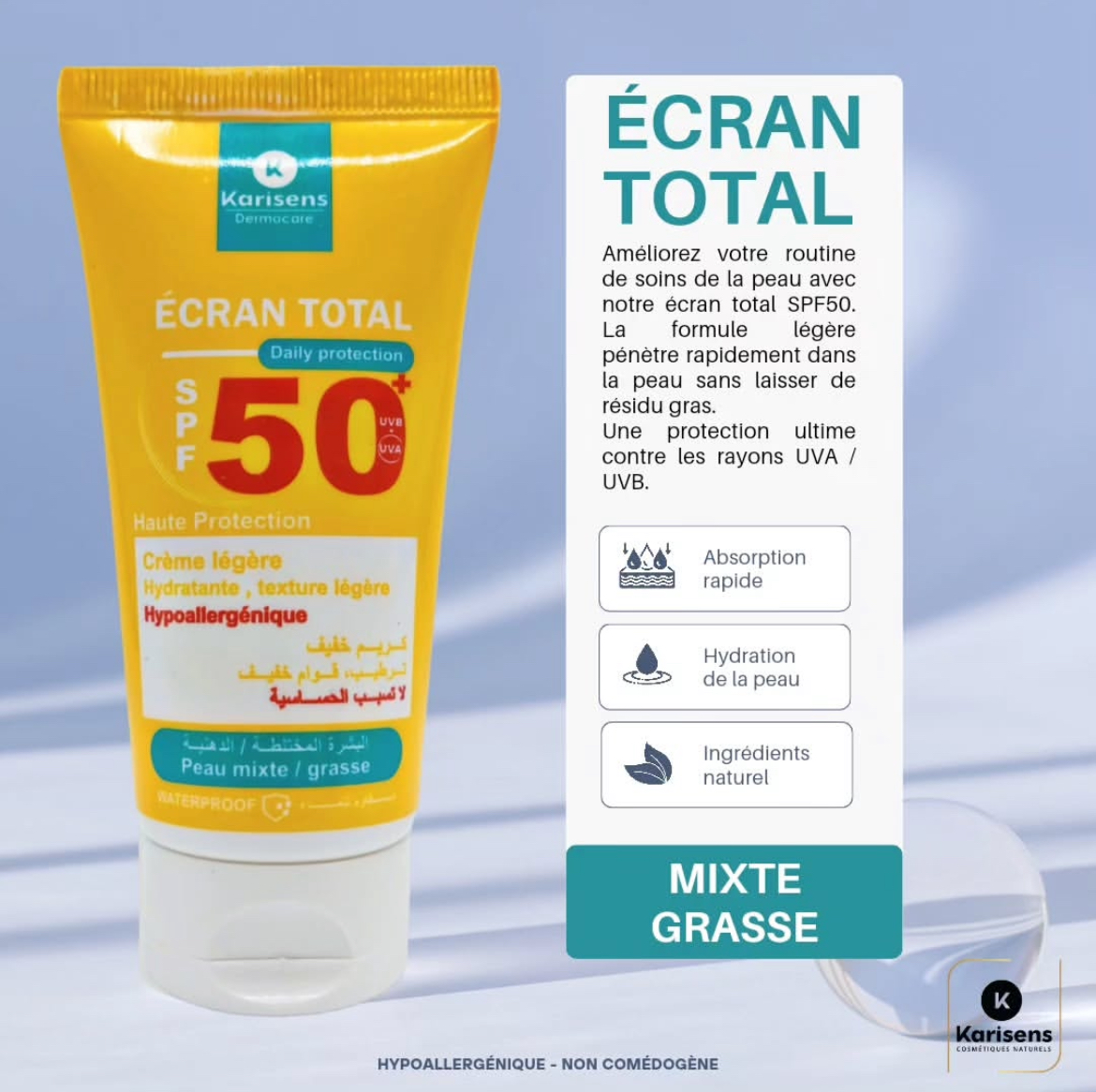 Écran total Karisens peau grasse 
