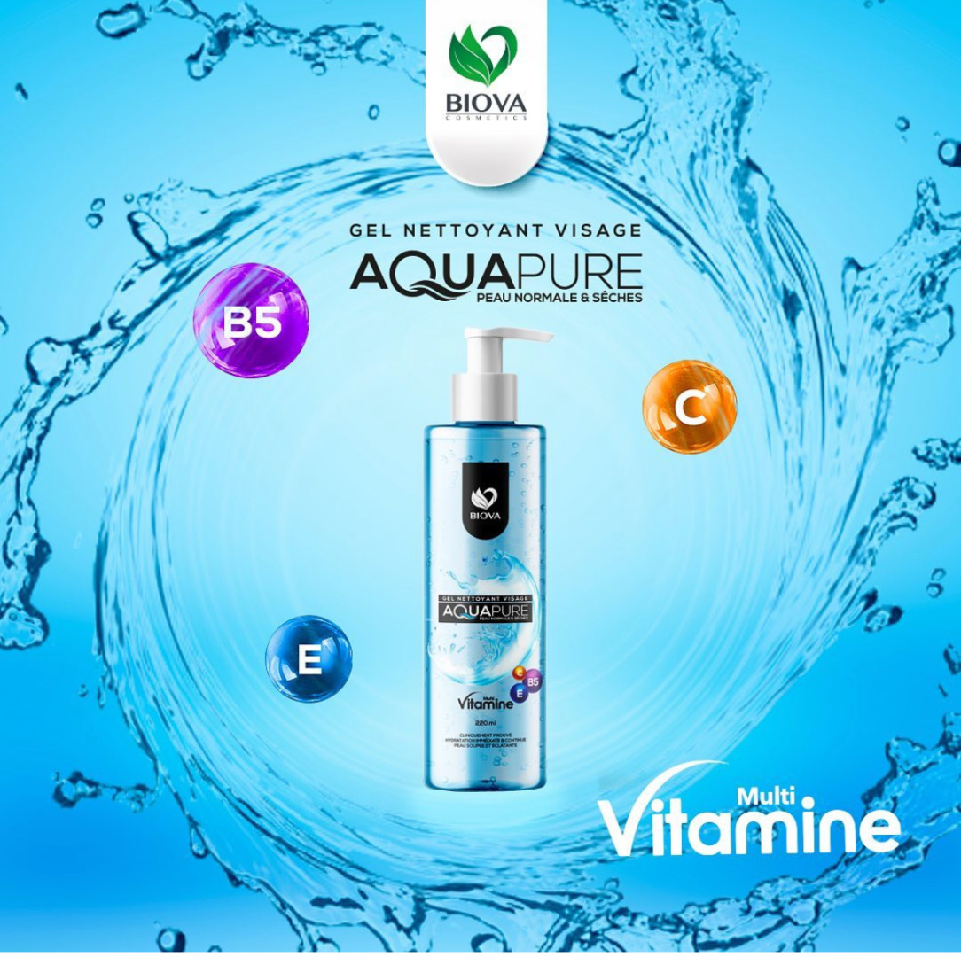 Gel nettoyant Aqua pure multi vitamine Biova 