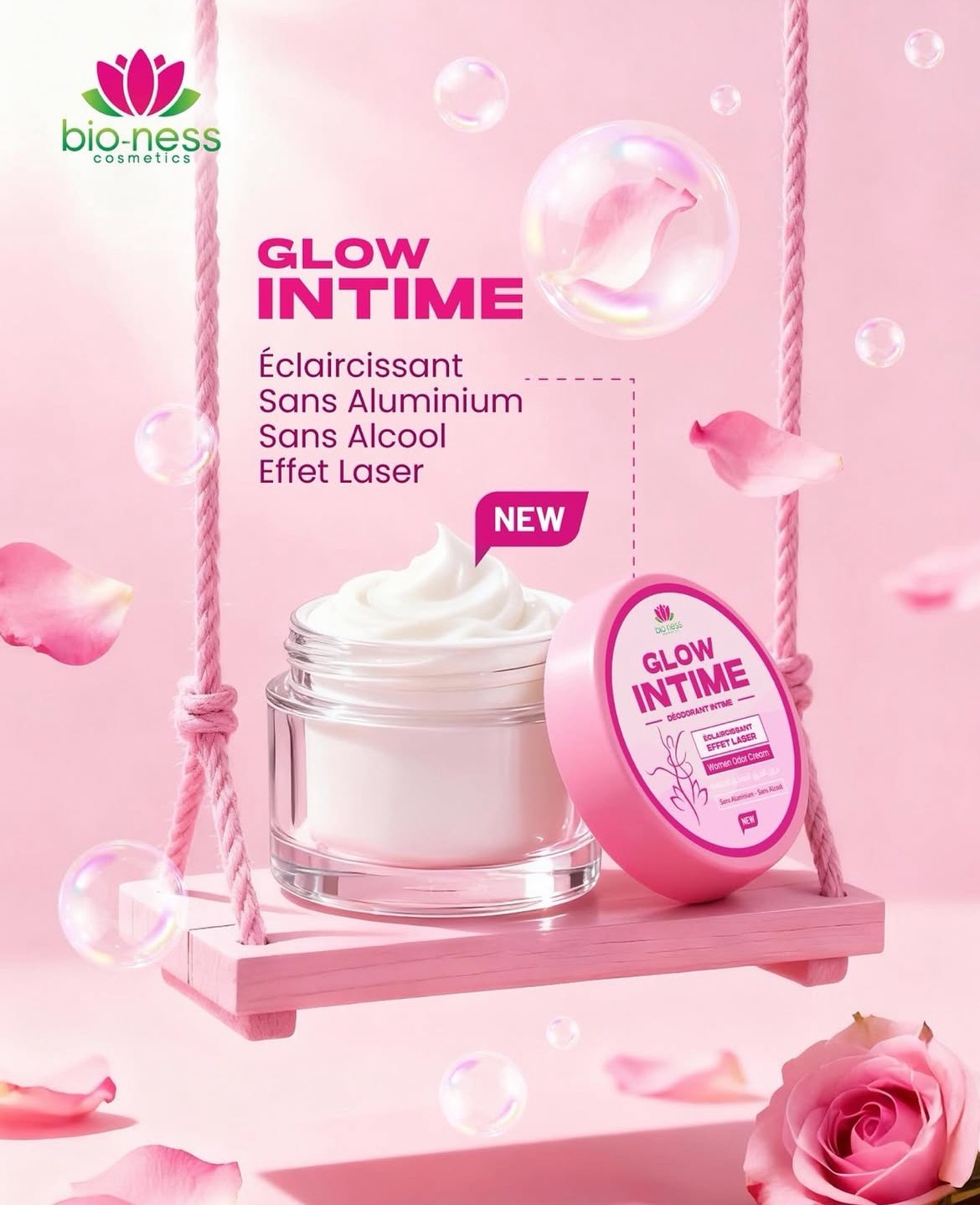 Crème déodorante Glow intime Bioness