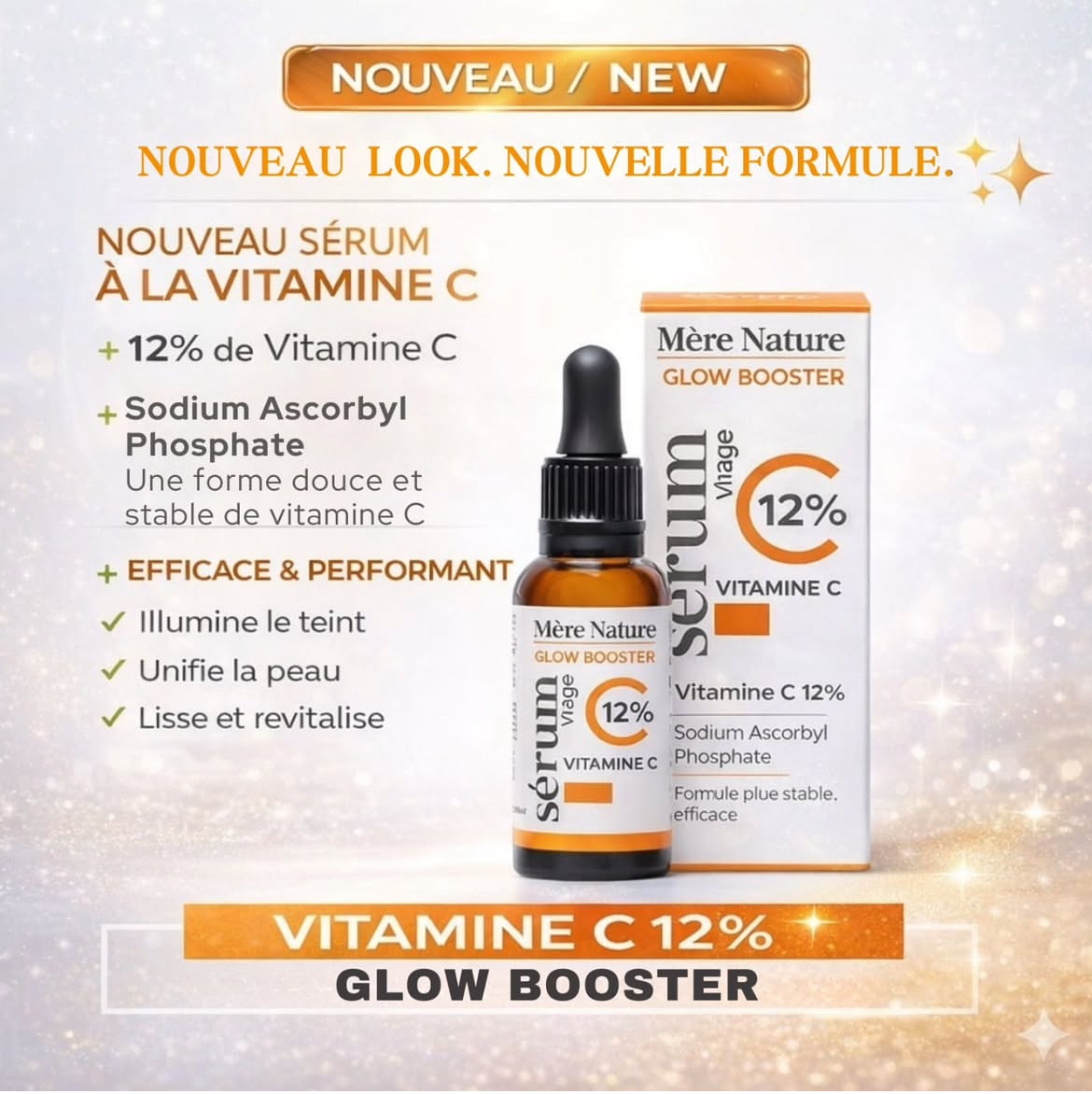 Sérum visage vitamine C 12% Mère nature 