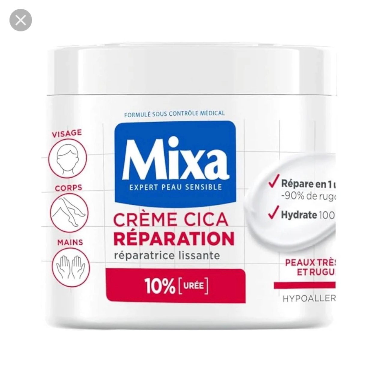 Creme hydratante cica Mixa