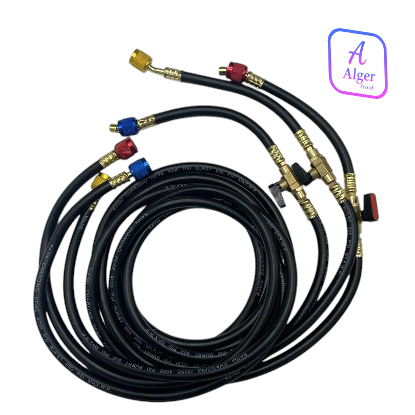 JEUX DE FLEXIBLE R134__R410 + VANNE 180CM NOIR