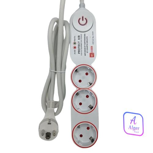 MULTIPRISES 03 PRISES AVEC PROTECTION CAM ELEC