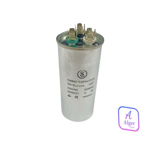 CONDENSATEUR CLIM 55UF +6UF -450VAC