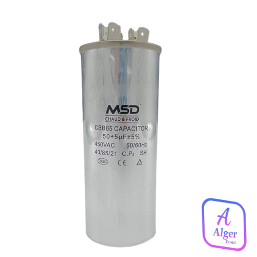 CONDENSATEUR CLIM 50UF+5UF -450VAC
