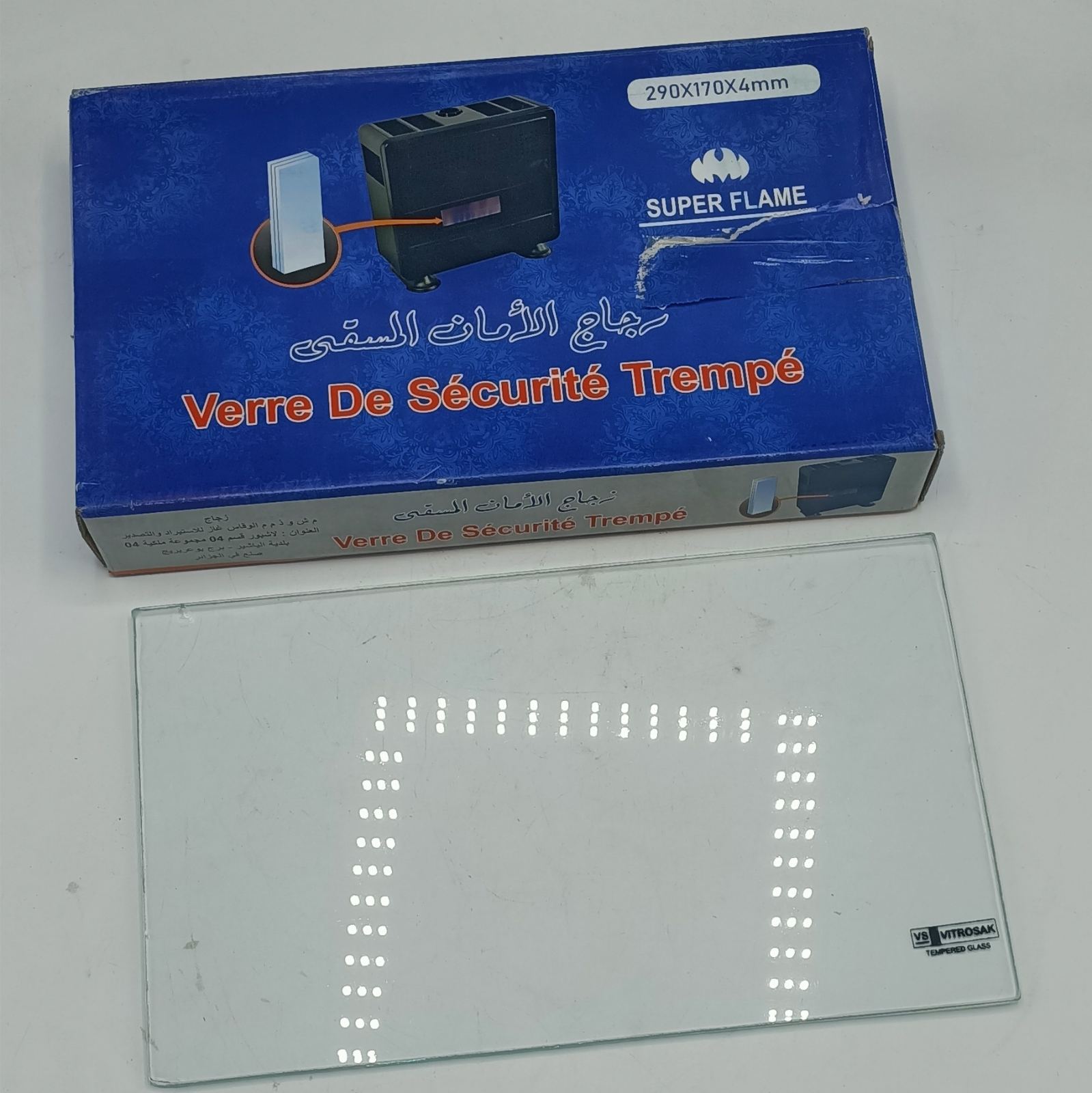 VERRE CHAUFFAGE DELONGHI 29CM*17CM *04