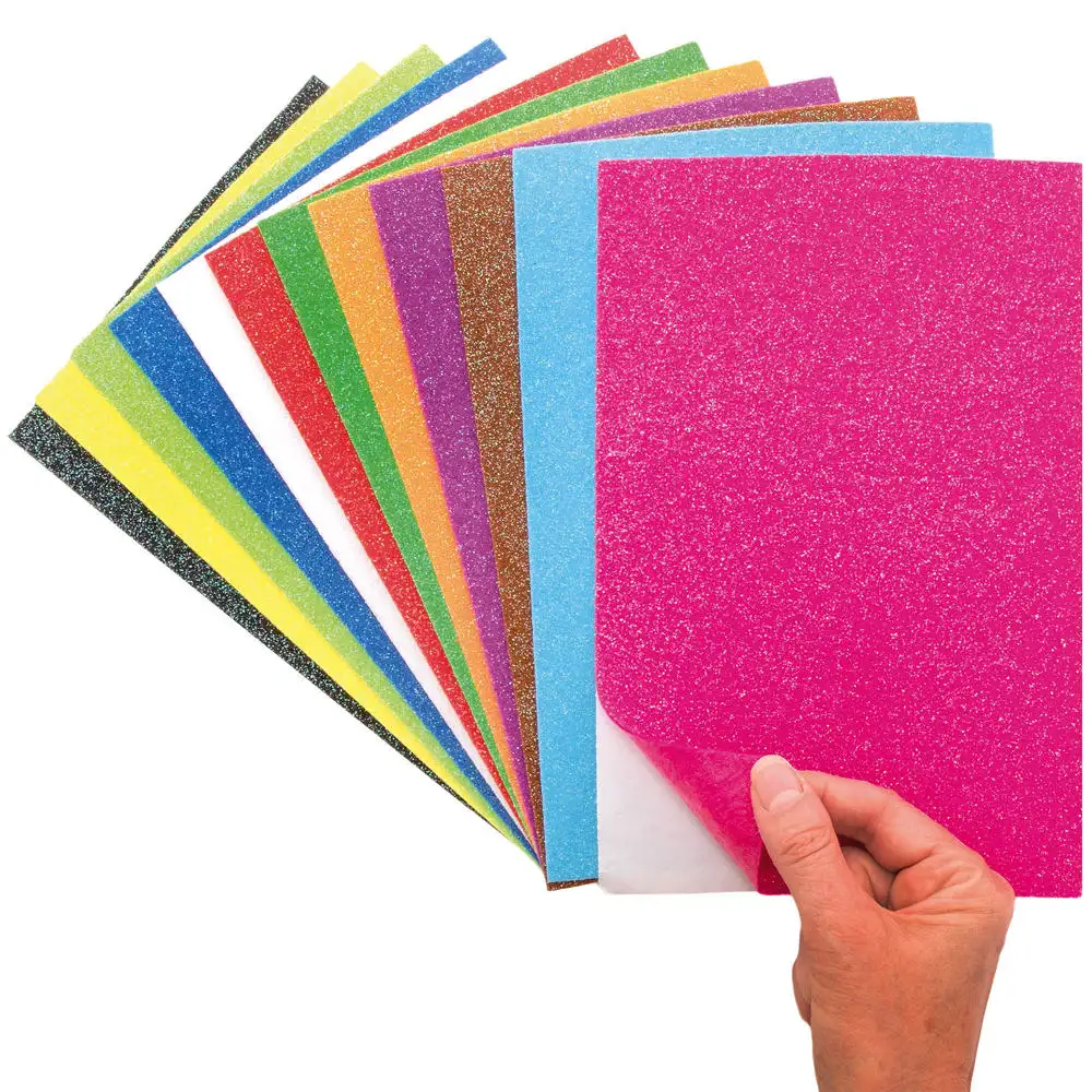 PAPIER MOUSSE PAILLETE ADHESIF MULTI-COULEUR