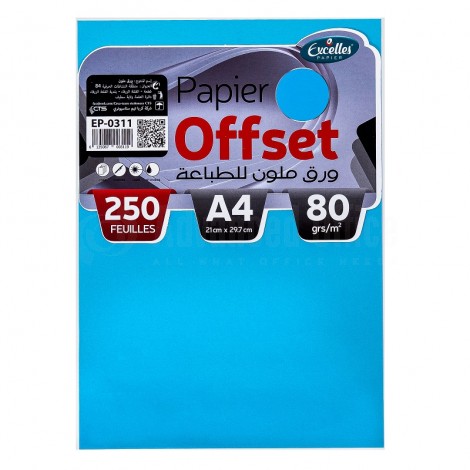  PAPIER OFFSET EXCELLES BLEU A4 80GR