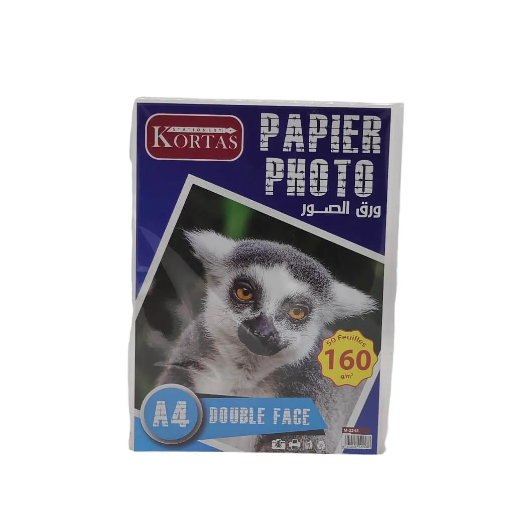 Papier Photo Double Face 160G 50F Kortas