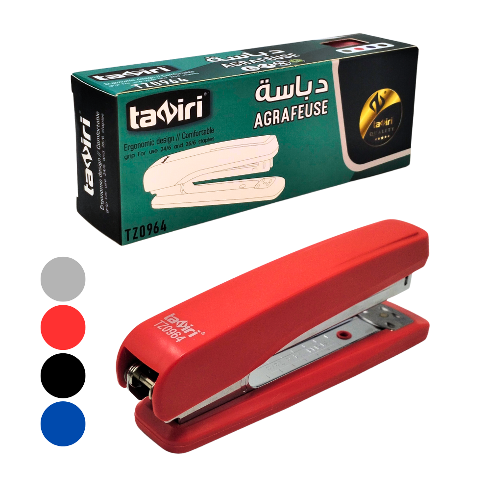 (IMP) AGRAFEUSE 24 6 26 6 04 COULEURS SOUS BOITE 12 PCS TZ0964 TAZIRI