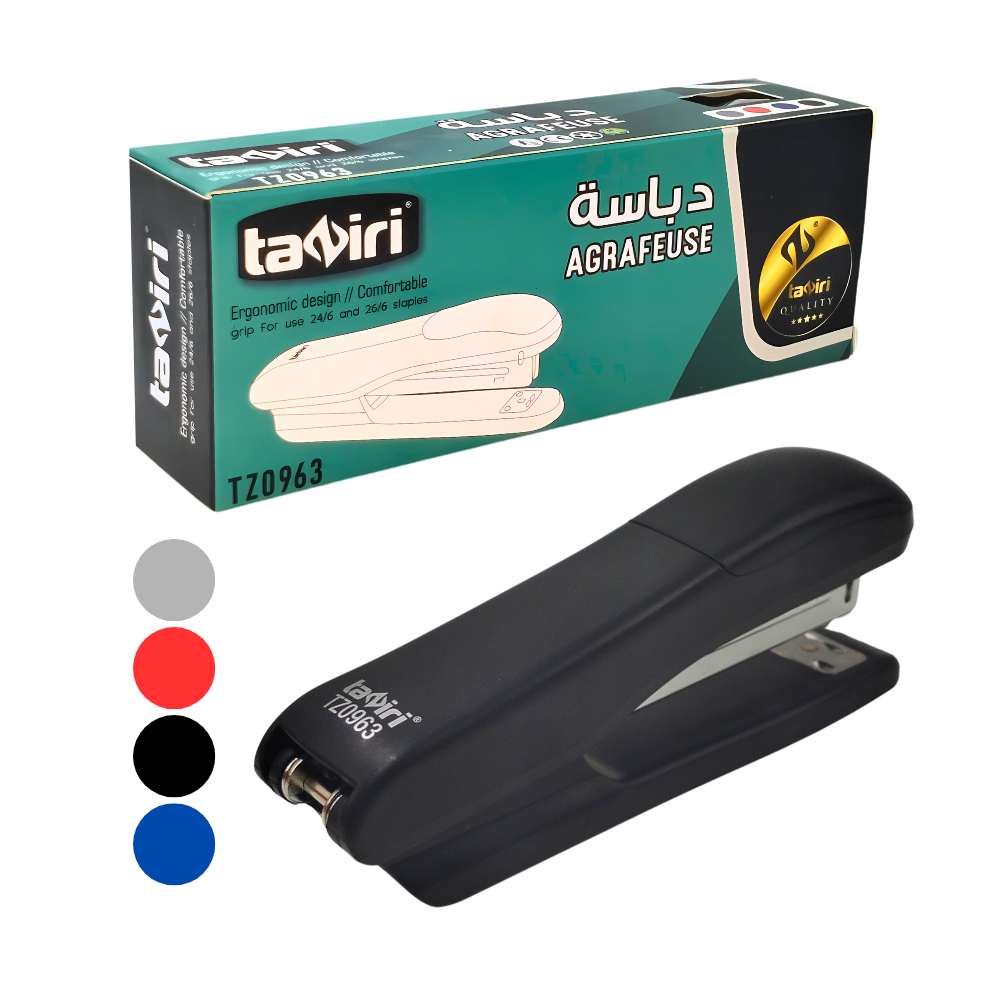 (IMP) AGRAFEUSE 24 6 26 6 04 COULEURS SOUS BOITE 12 PCS n TZ0963 TAZIRI