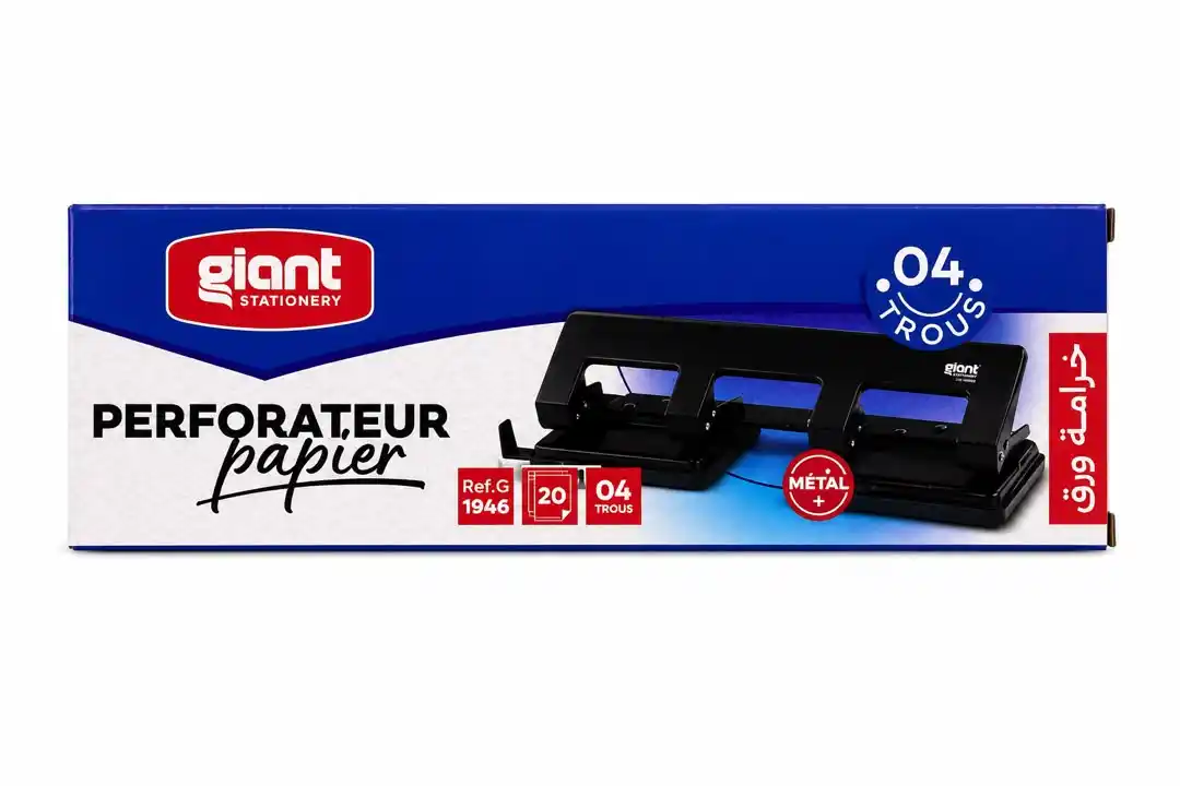 PERFORATRICE DE BUREAU METAL 4 TROUES 6MM 1946 GIANT