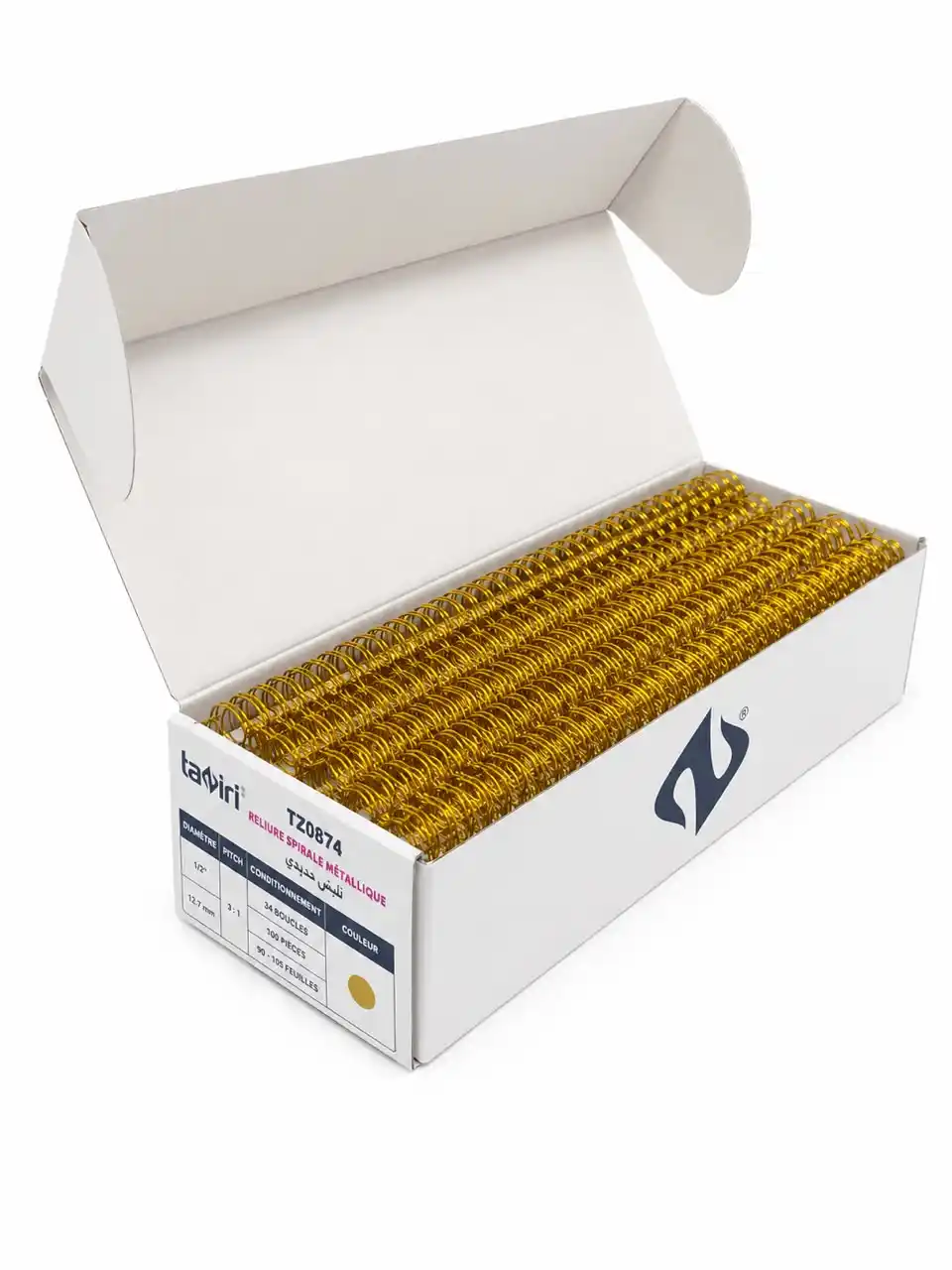SPIRAL METALLIQUE 11.1MM BOIT 100PCS TZ0874 Gold