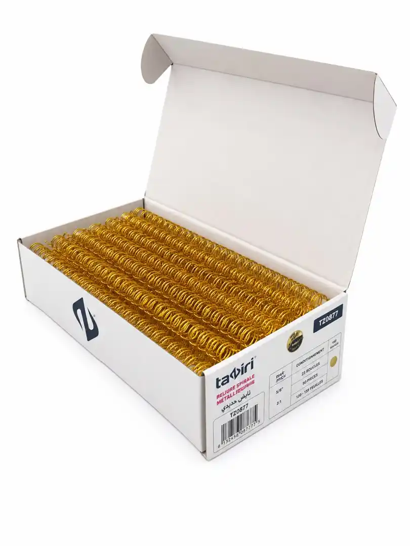 SPIRAL METALLIQUE 15.9MM BOIT 50PCS TZ0877 Gold