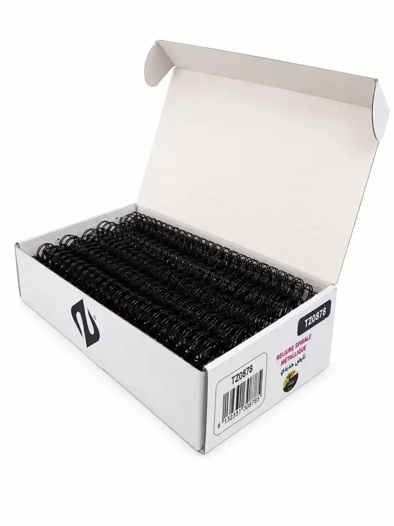 SPIRAL METALLIQUE 19MM NOIR BOIT 50PCS TZ0878 TAZIRI