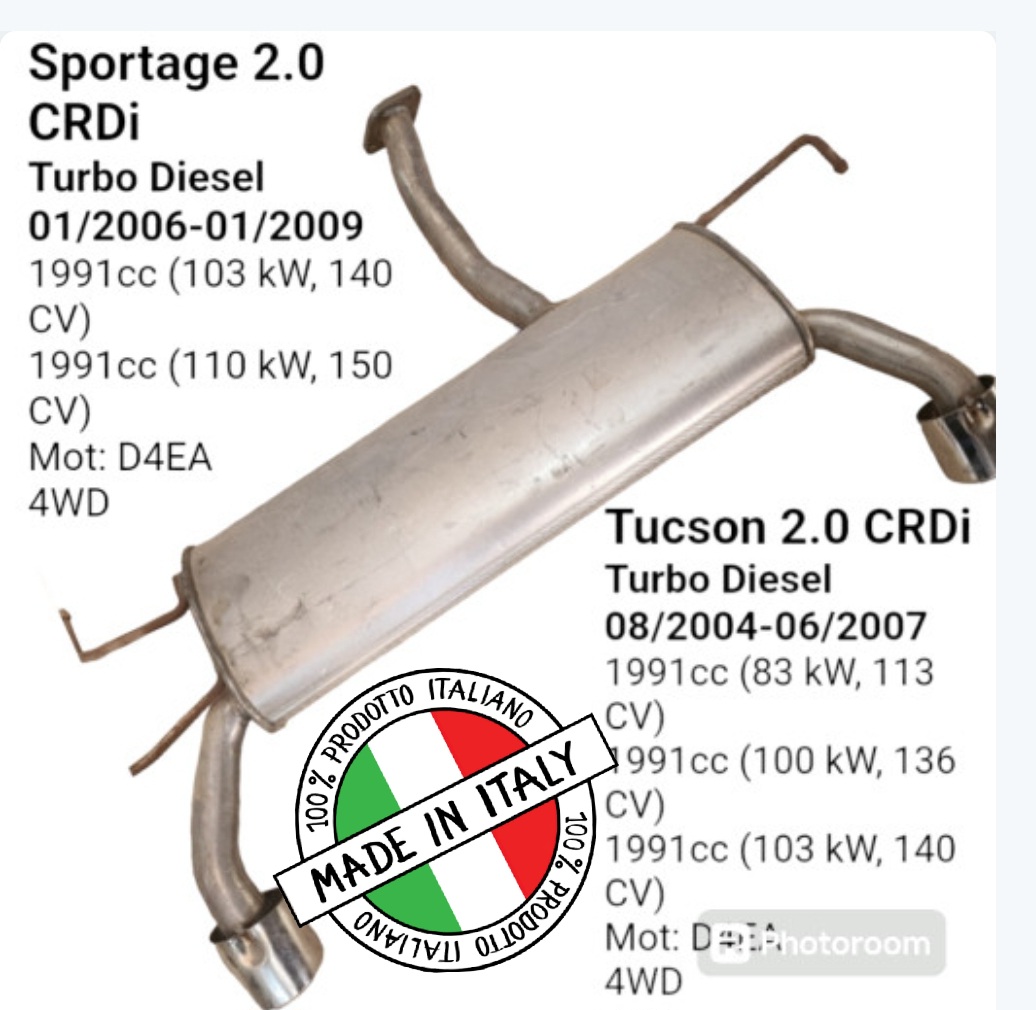 ¹Silencieux Arrière Tucson Mts 2 Sorti 01.02142  S 234 القدرة الاخيره 