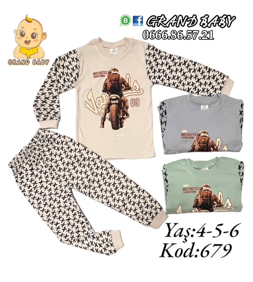 PIJAMA TURK T 4-5-6 COTON MOTO CYCLE 