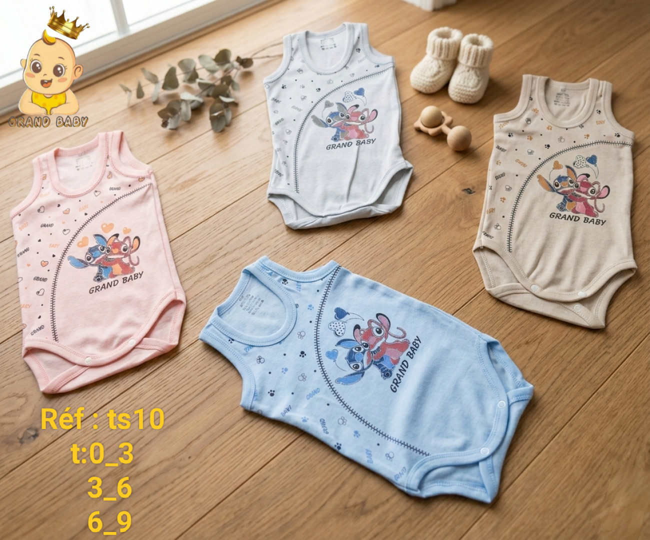BODIE GILETS STITCH ANG 0-9M GRAND BABY