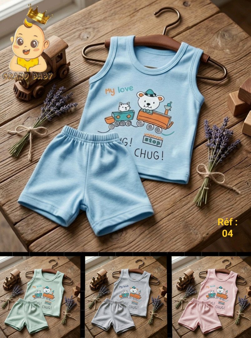 ENS BEBE JILET / SHORT COULOR B.L
