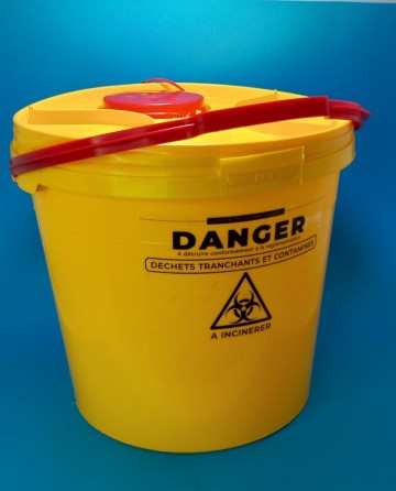 Collecteur de déchets jaune 12L 