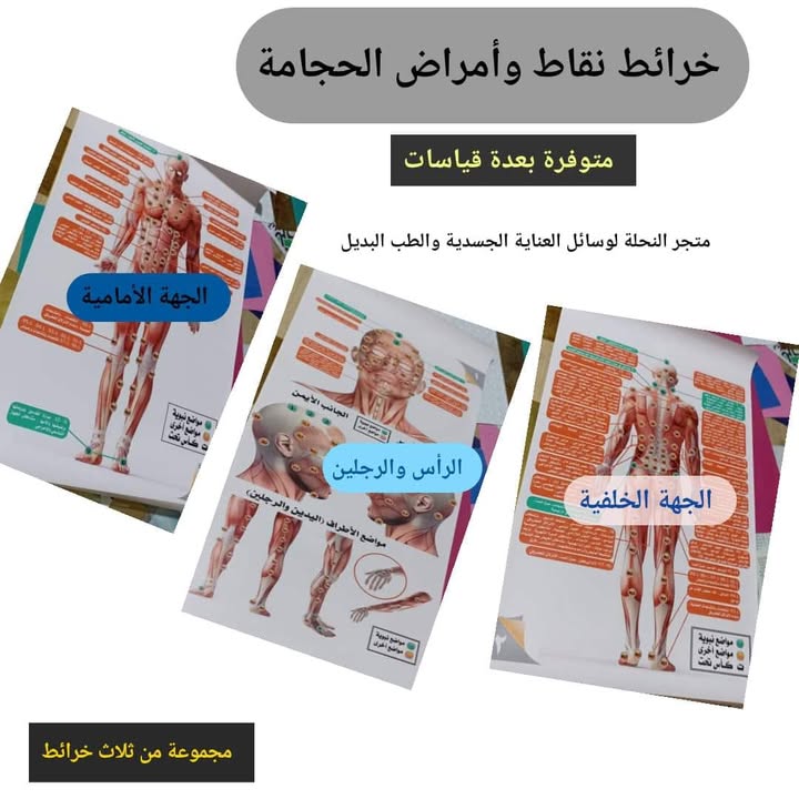 مجموعة خرائط الحجامةقياس كبير - 85/60 سم