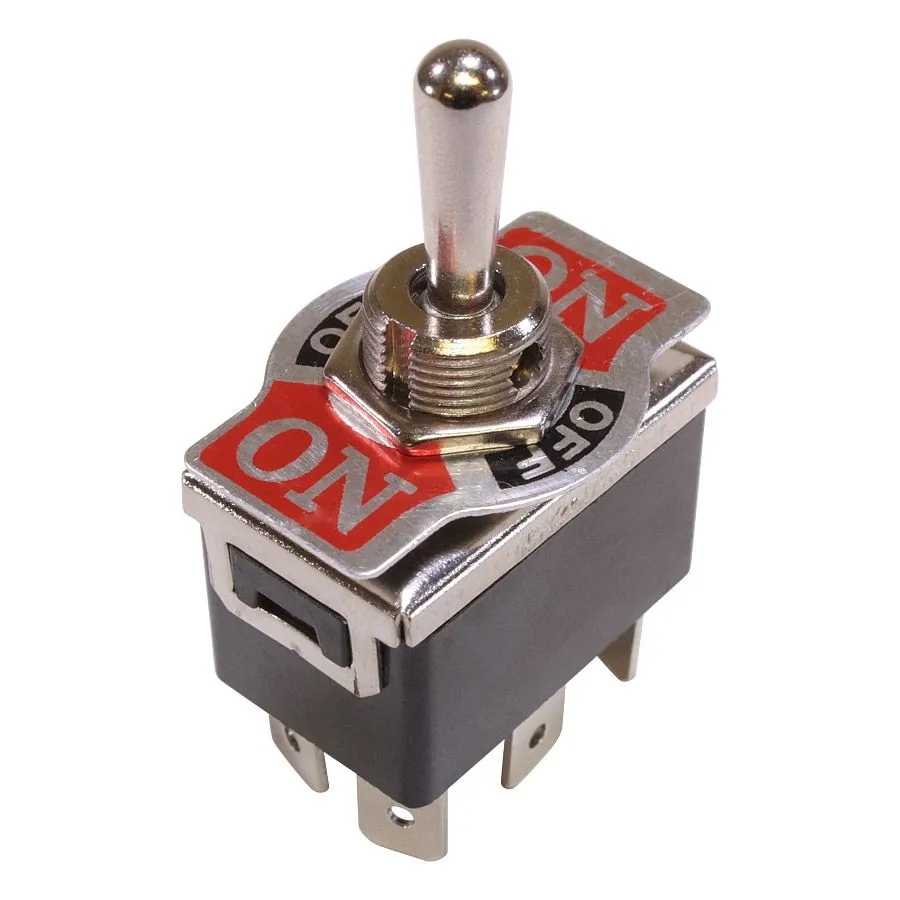 Momentary Toggle Switch - On/Off/On - DPDT - 6 Pins - 125 V - 15 A