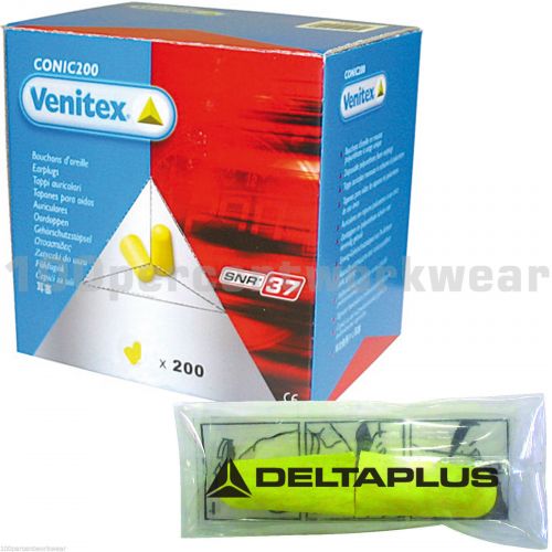 Venitex - CONIC200 Box of 200 Pairs of Foam Ear Plugs