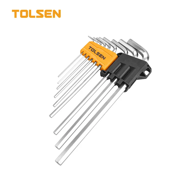 Tolsen - 9Pcs Extra-Long Arm Hex Key Set 