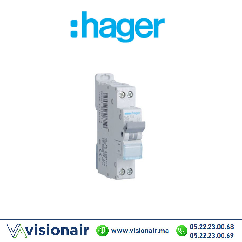 Hager - Circuit breaker 4.5/6kA C 1PP+N 32A