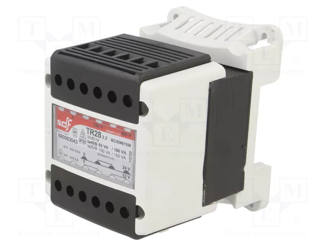 DF Electric - Transformer: Mains; 63VA; 230VAC,400VAC; 12V; 24V; IP20