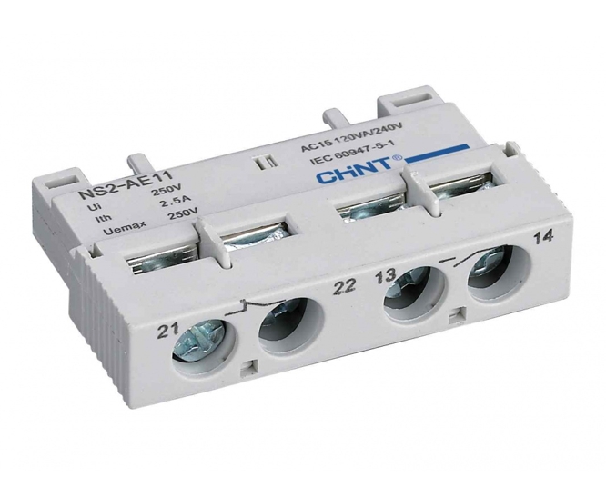 Chint - Auxilary Contact Block for Manual Motor Starter, Front Auxilary for MMS 1NO + 1NC