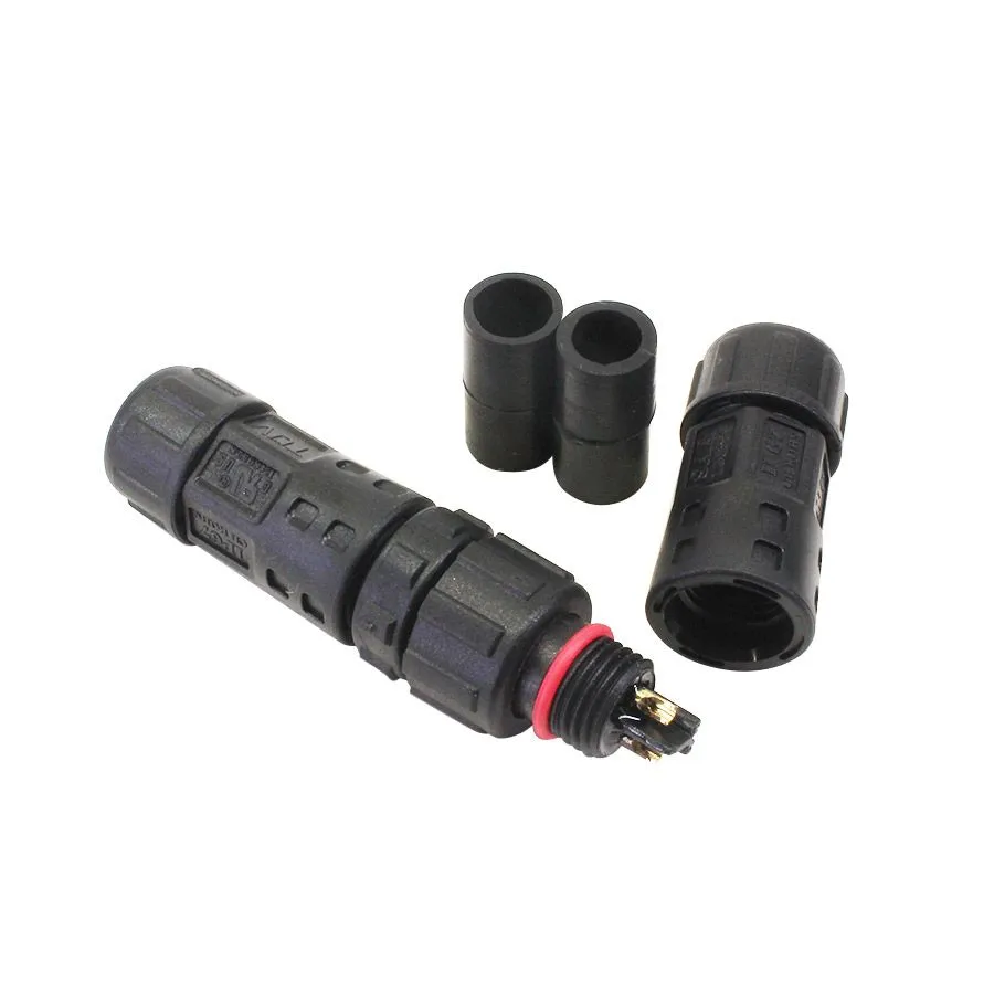 Purevolt - Waterproof M12 Connector for 22/18 AWG Cable - IP67 - 2 Pin - Male/Female