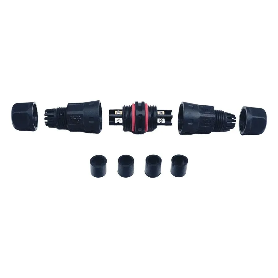Purevolt - M15 Double Terminal Block Junction Connector - 22-18 AWG - 2 pins - IP67