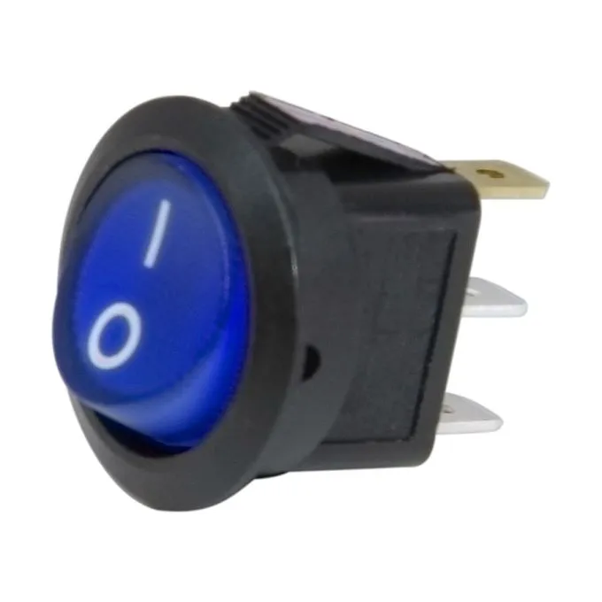Purevolt - Blue Illuminated Rocker Switch ON/OFF SPST - 16A/125V - 3 Pins