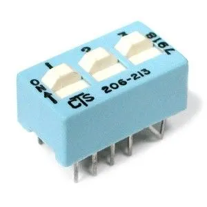 3 Positions DIP Rocker Switch - 2 Poles - SPST - Blue