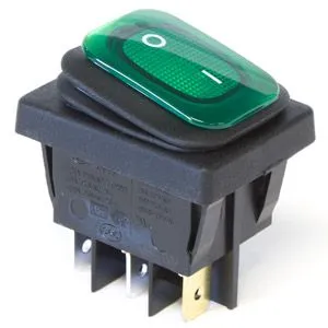 Illuminated Rocker Switch - ON / OFF (D.P.S.T.) - 125V - 16 A - Green