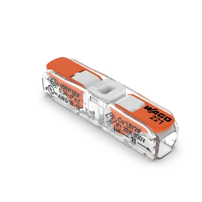 WAGO - Inline Lever-Nut Connector - 2C/20-12AWG - 20A