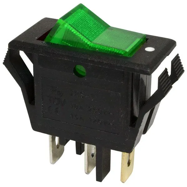 Irs-1-2B9-G Green Illum Rocker Switch Spst On/Off 1
