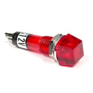 Square Indicator Light - 28.5 mm - 12 V - Red