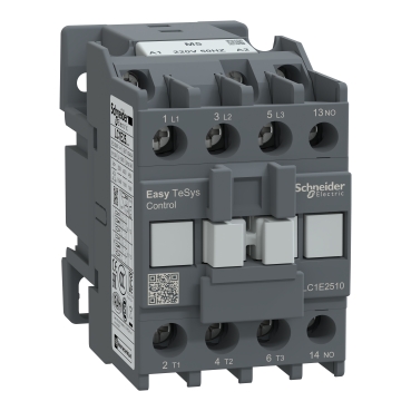 Schneider - Contactor,Easy TeSys Control,LC1E,3P(3NO),AC-3,<=440V,25A,220V AC coil,50Hz,1NO auxiliary contact