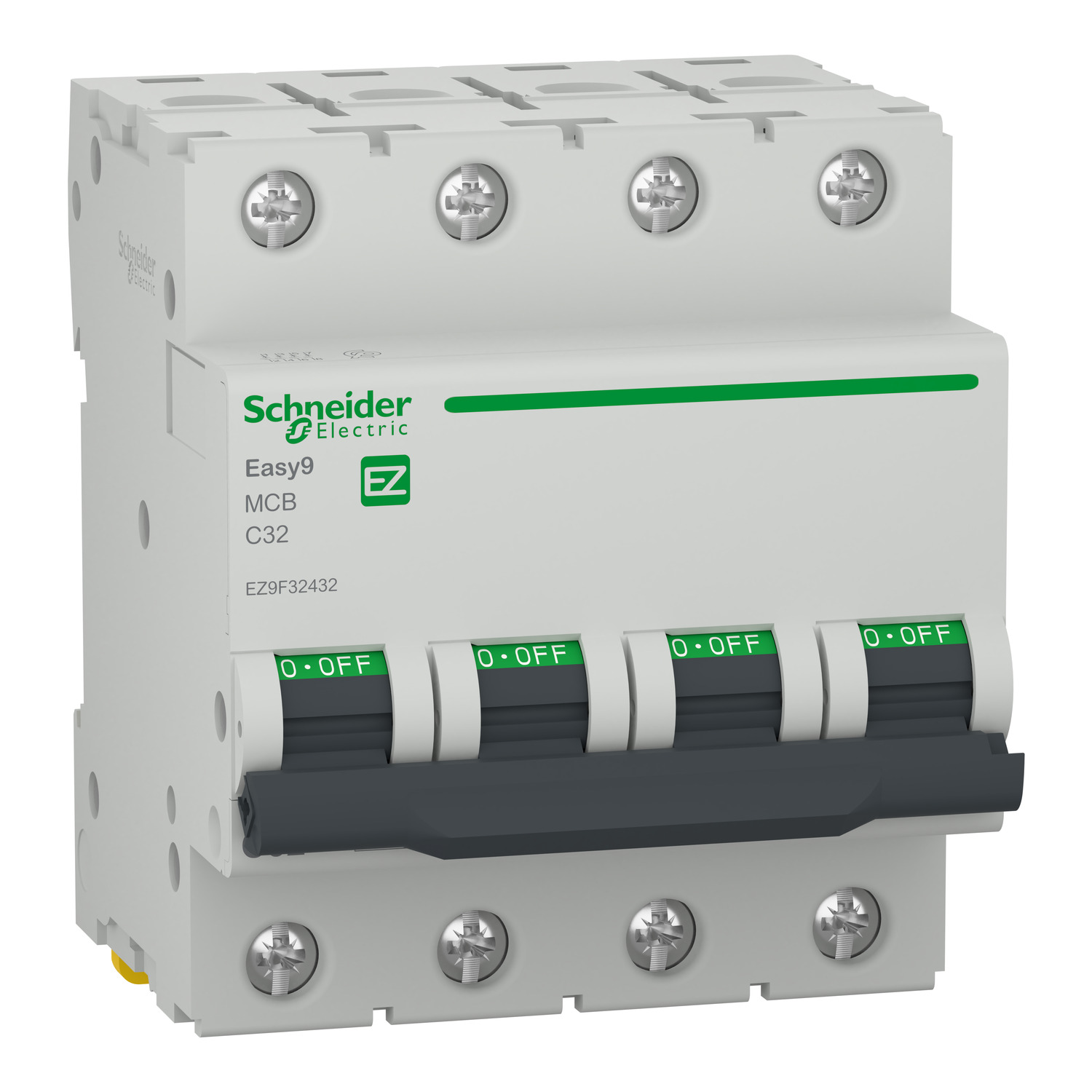 Schneider - Miniature circuit breaker (MCB), Easy9, 4P, 32 A, C curve, 4500 A (IEC/EN 60898-1)