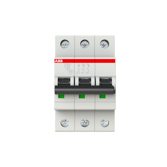 ABB - Miniature Circuit Breaker - S200L - 3P - 25 A - C - (AC) 4.5 kA