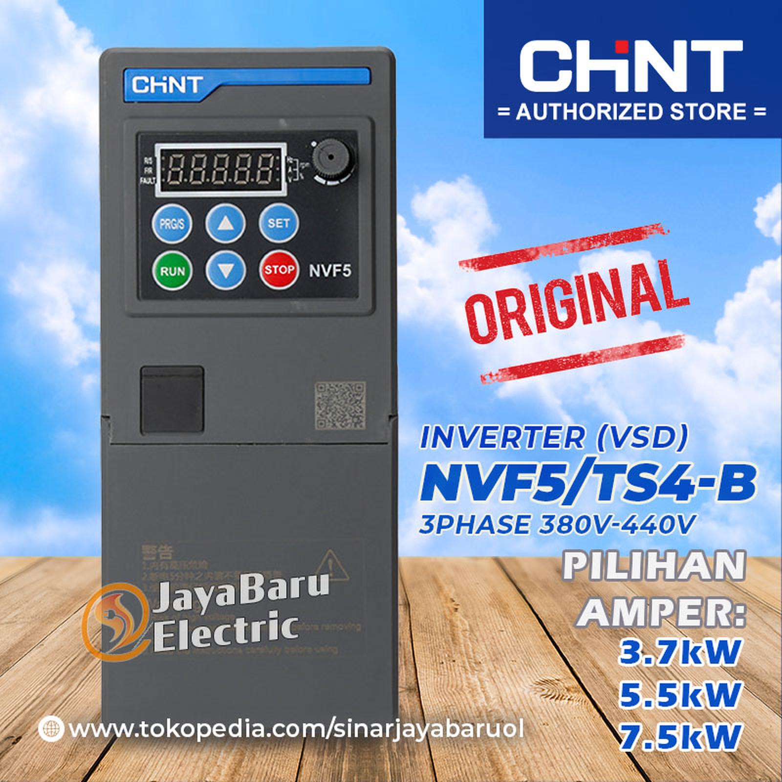 Chint - Inverter NVF5 TS4B 3P 3Phase 3.7kW 5.5kW 7.5kW 380V - 3.7kW