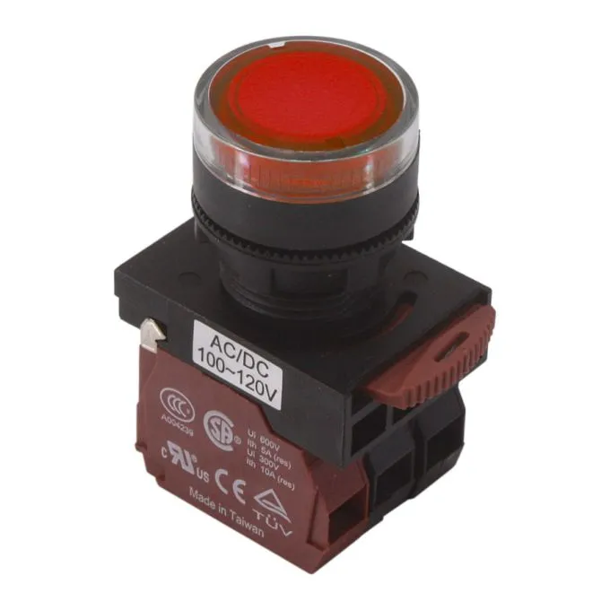 NHD - Illuminated Momentary Push Button Switch - N.O./N.C. - Red