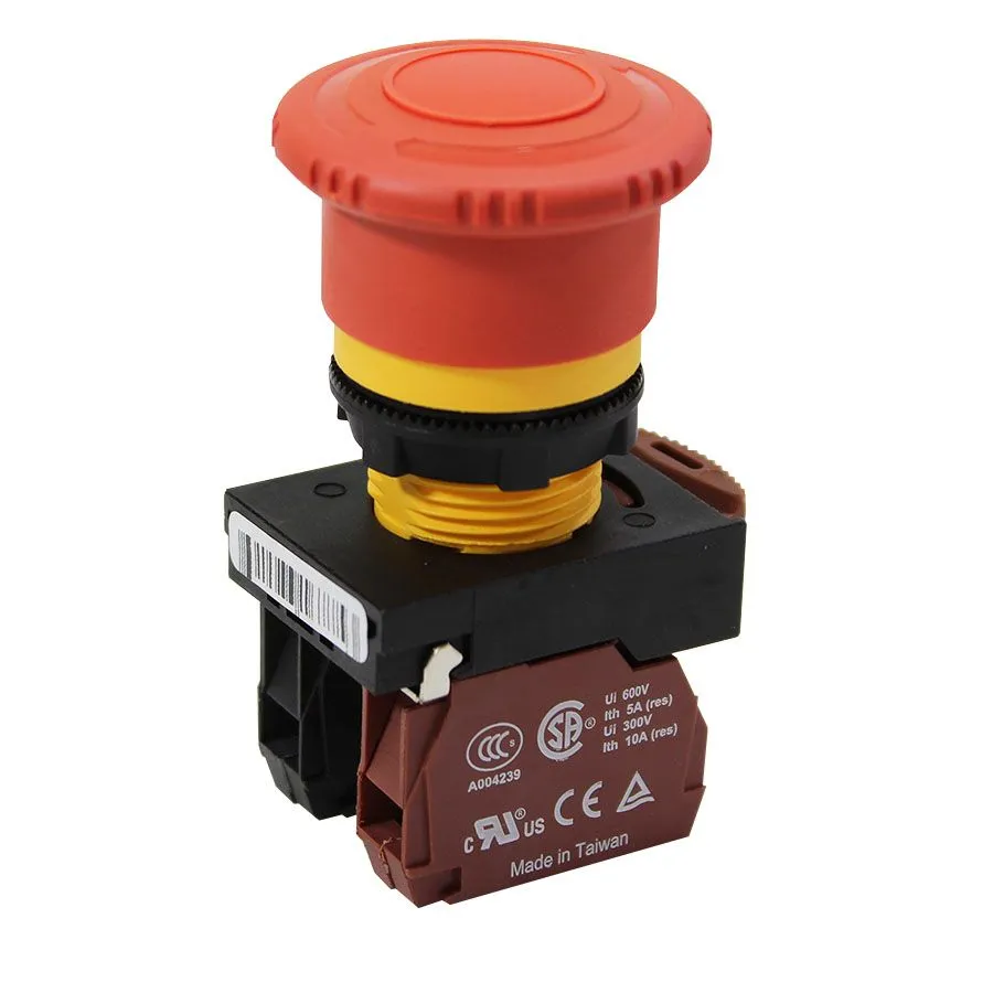NHD - "Turn to Release" Push Button Switch - N.O./N.C - Red
