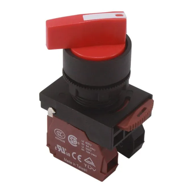 NHD - Long Rotary Switch - 3 Positions 45° - N.O/ N.C - Red # NSS22-L311R