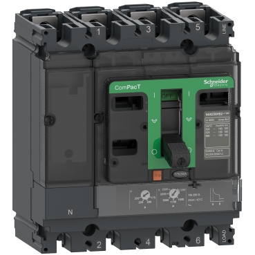 Schneider - Circuit breaker ComPacT NSX100B, 25kA at 415VAC, TMD trip unit 100A, 4 poles 3d