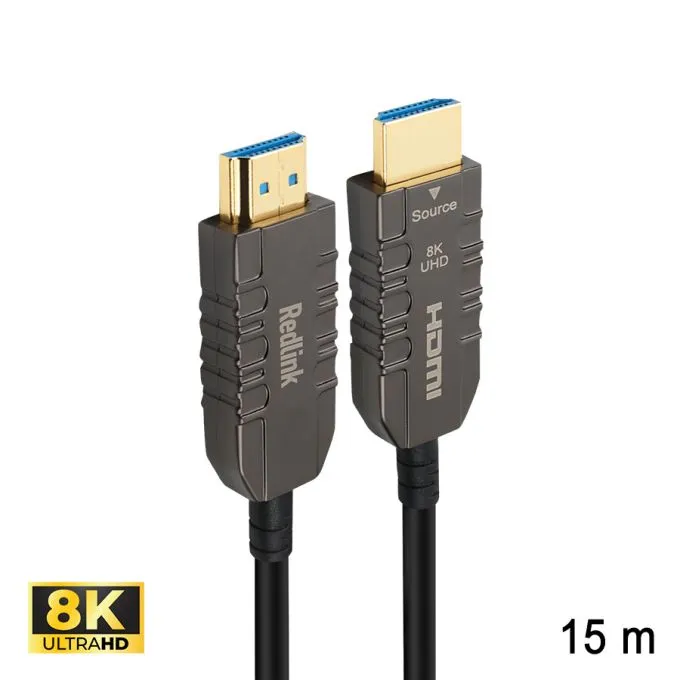 Redlink - 8K 48 Gbps HDMI 2.1 Male to Male Active Optical Cable - 15 m # AOH8K03